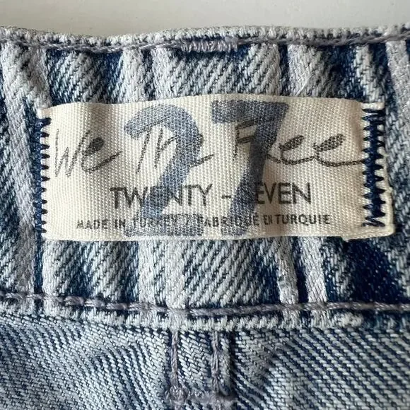 FP We The Free Dogtown Cutoff Bermuda Shorts Blue Denim Baggy Distressed Size 27 - Picture 4 of 14